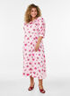 Midi-jurk met bloemen en pofmouwen, Roze, Model image number 0