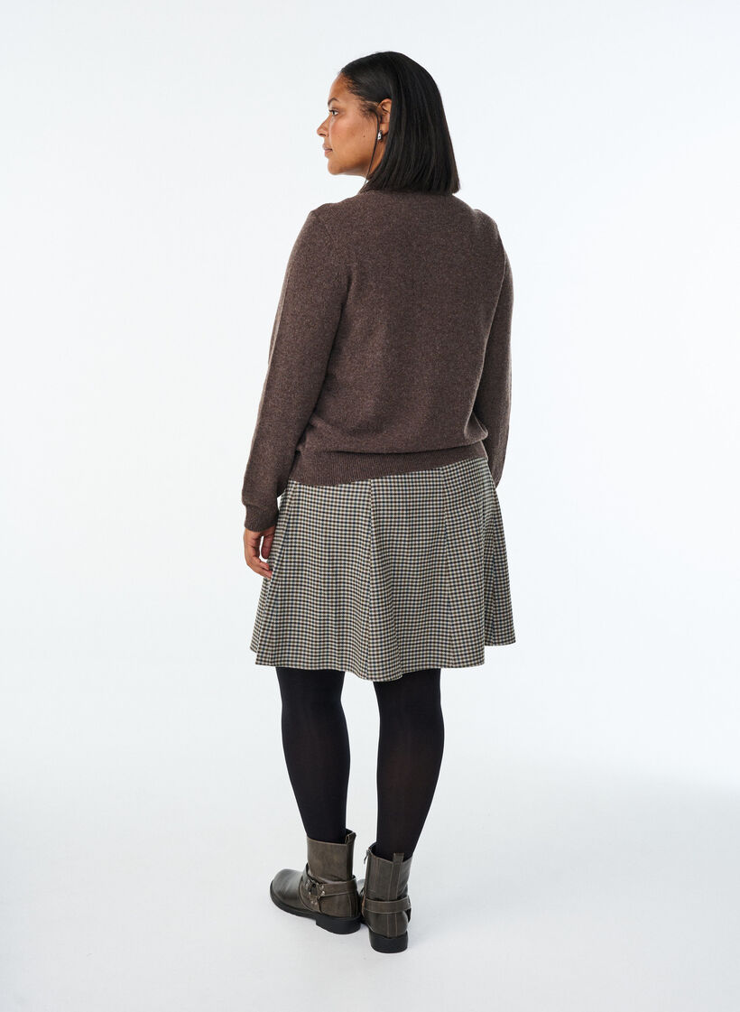 Korte A-lijn rok, Bruin, Model image number 2