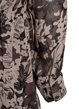 ZizziKorte A-lijn jurk met bloemenprint, Black Flower AOP, Packshot image number 3
