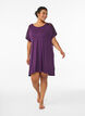 Viscose nachtjapon met kanten details, Paars, Model image number 1