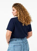 Basic katoenen T-shirt met ronde hals, Blauw, Model image number 2