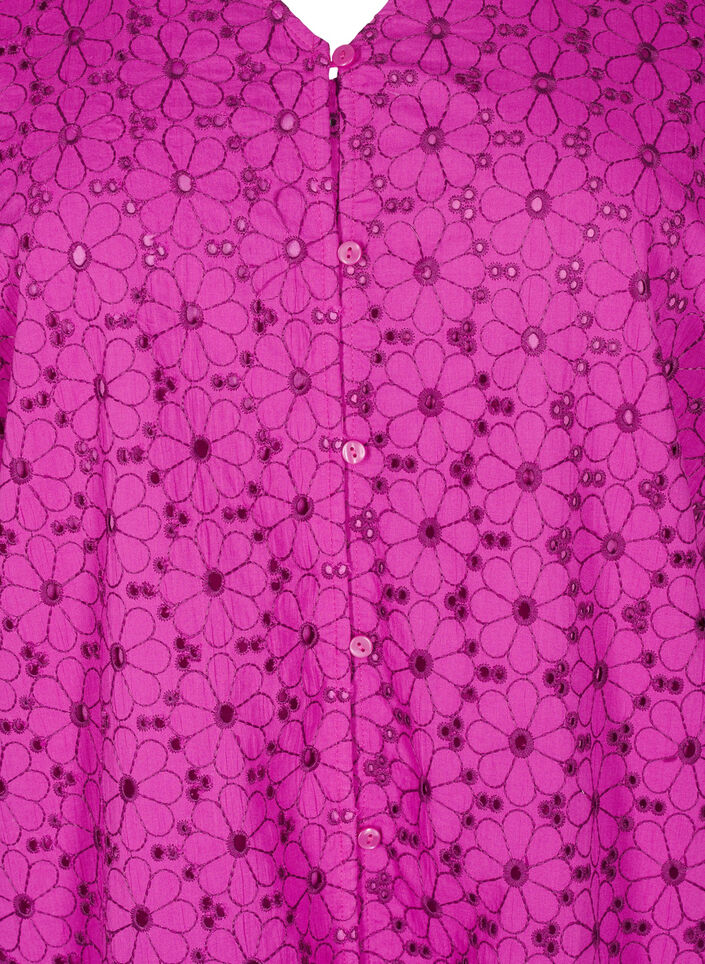 Korte jurk met geborduurd bloemenpatroon, Vivid Viola, Packshot