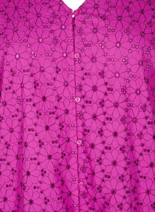 ZizziKorte jurk met geborduurd bloemenpatroon, Vivid Viola, Packshot image number 2