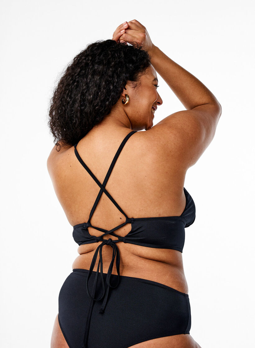 Bikinitop met uitneembare pads en rugsluiting, Black, Model
