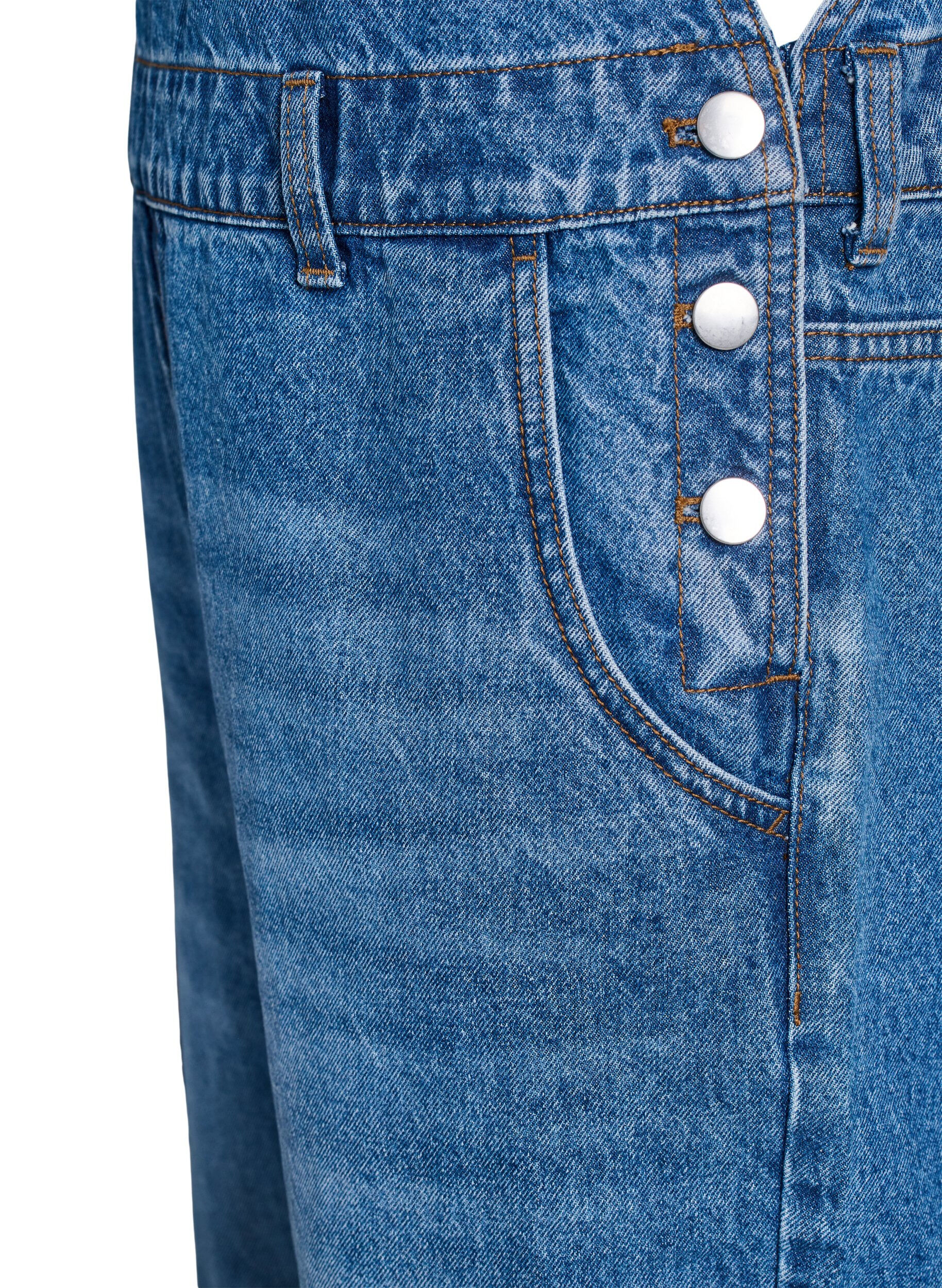 ZizziDenim overall met wijde pijpen, Blauw, Packshot image number 4