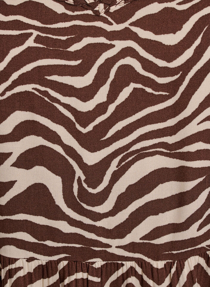 Midi-jurk met bandjes en gesmokte rug, Bruin, Packshot image number 2