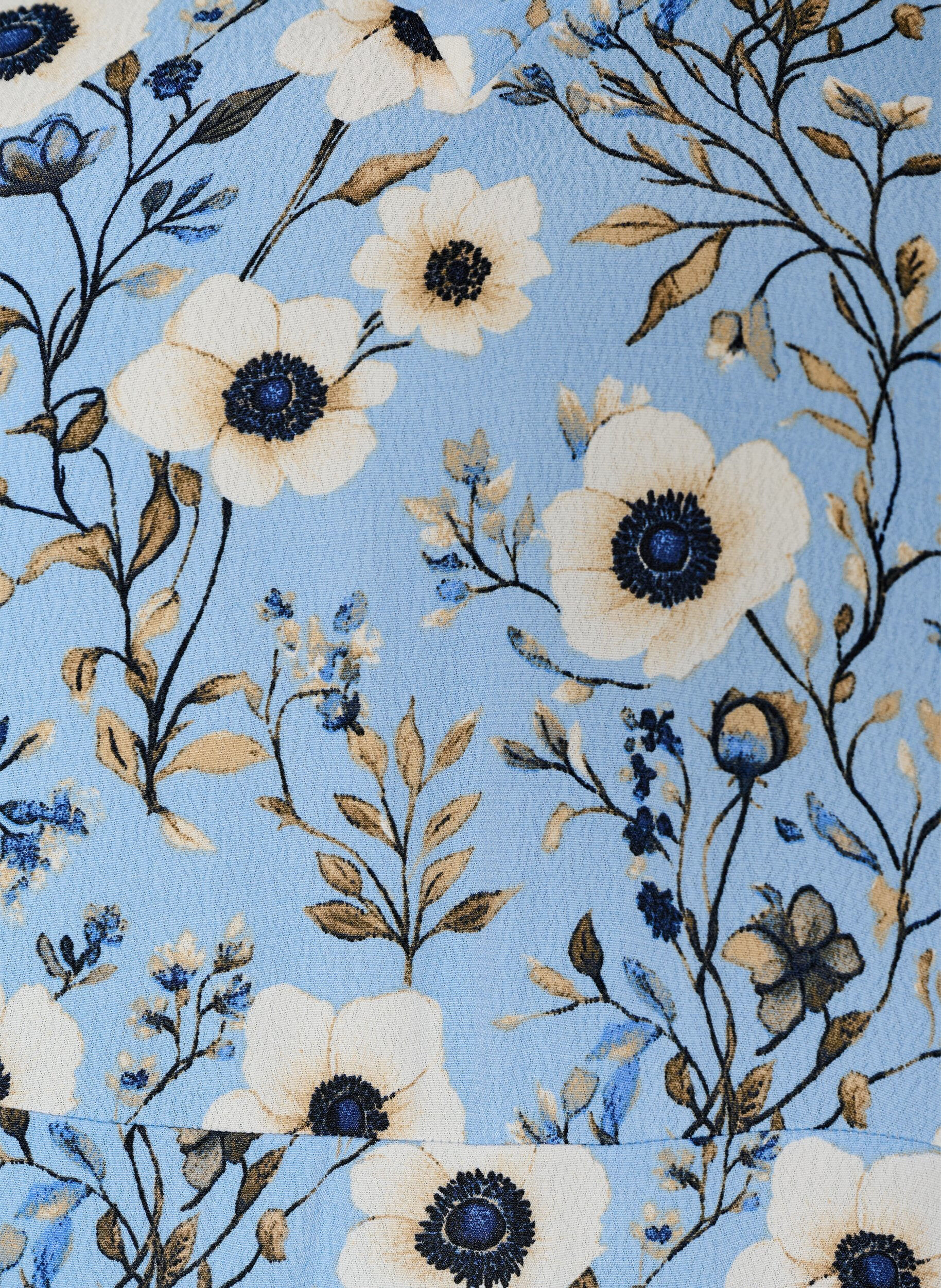ZizziKorte jurk met bloemenprint, Blauw, Packshot image number 2