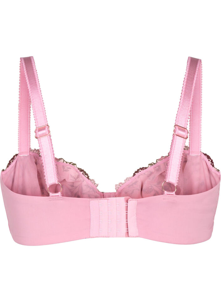 Balconette bh met geborduurde bloemen, Roze, Packshot image number 1