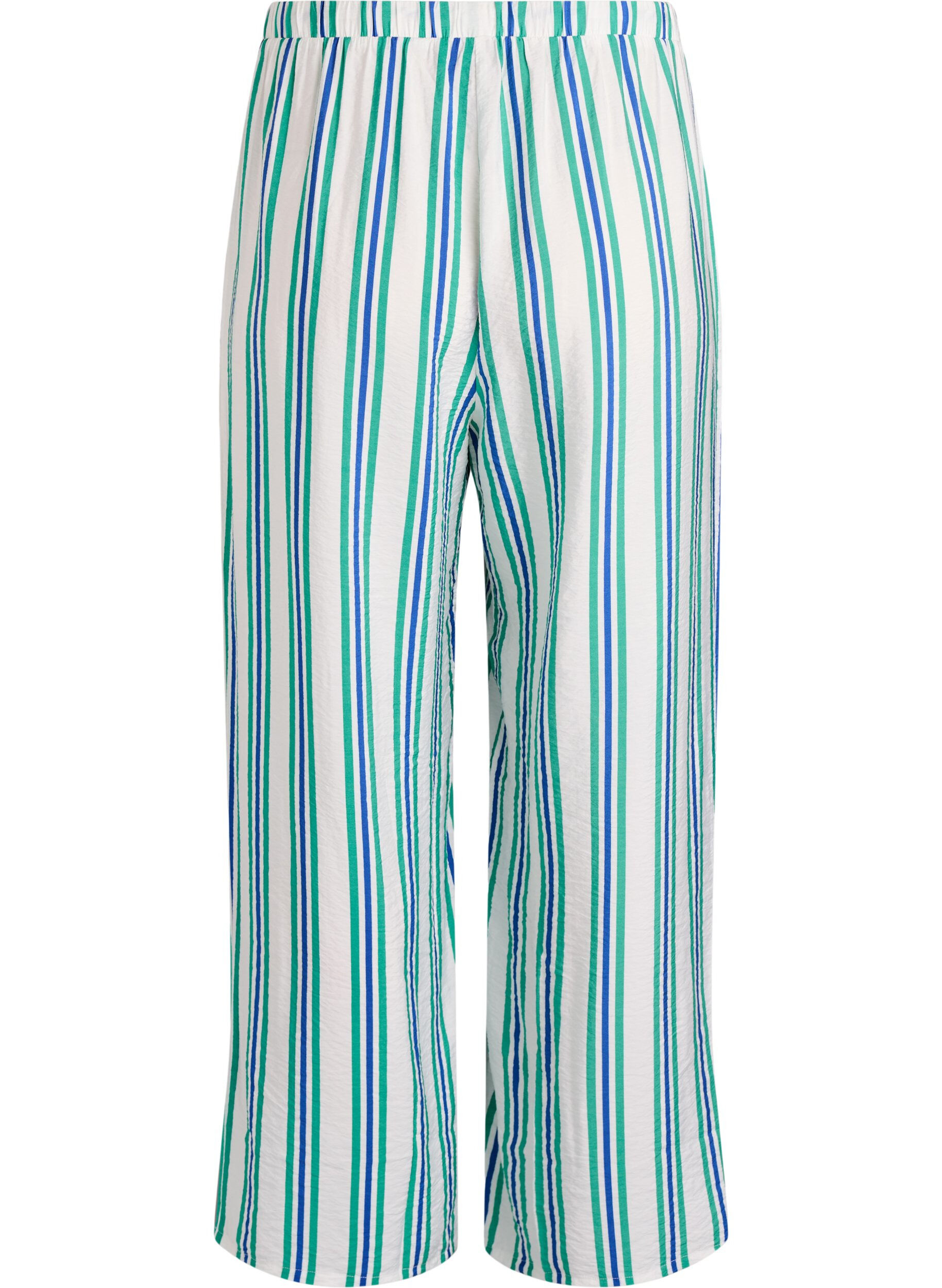 ZizziPantalon ray&eacute; &agrave; taille haute et jambes larges, Vanille, Packshot image number 1