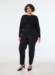 Getailleerde broek met hoge taille en persvouwen, Zwart, Model image number 0