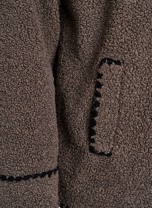 ZizziTeddy jas met contrast details, Morel, Packshot image number 3