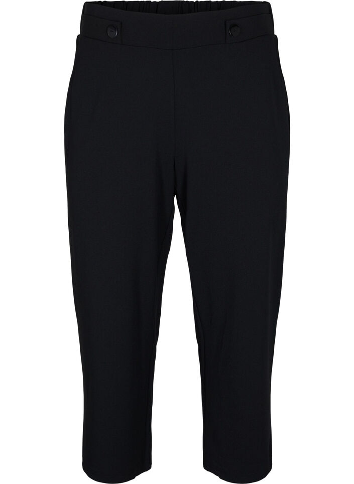7/8 broek met losse pasvorm, Zwart, Packshot image number 0