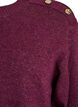 Breisel blouse met knoopdetail, Donker Bordeaux, Packshot image number 2