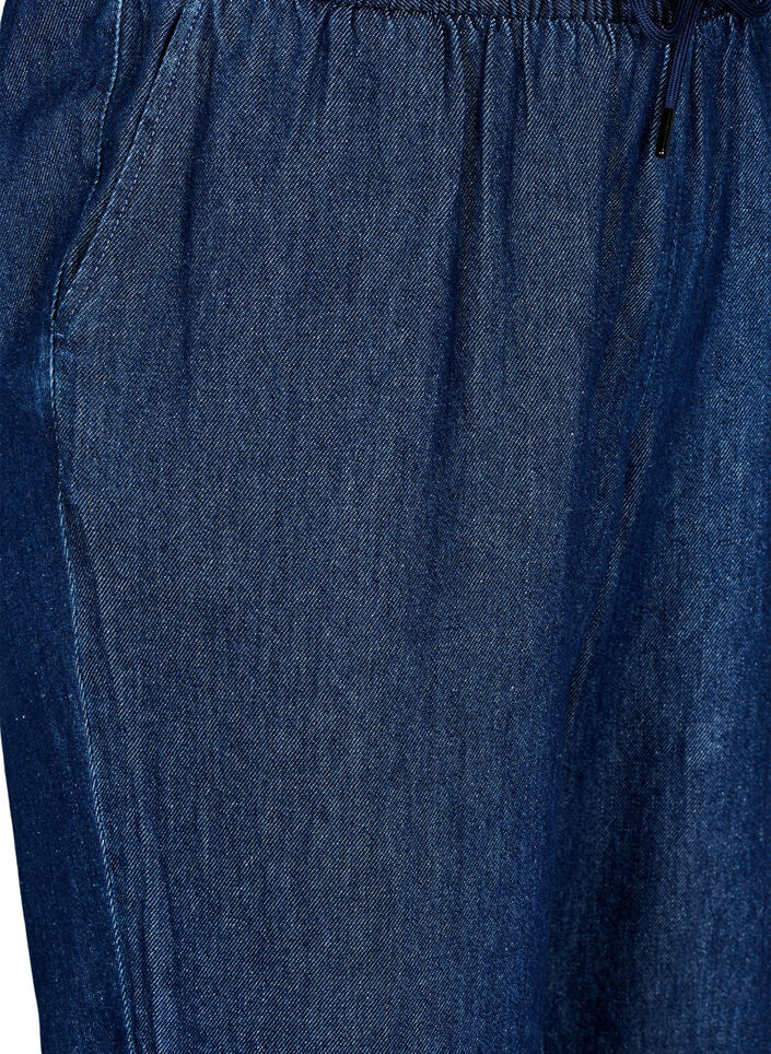 Jeans met rechte pasvorm en elastische taille, Blauw, Packshot image number 2