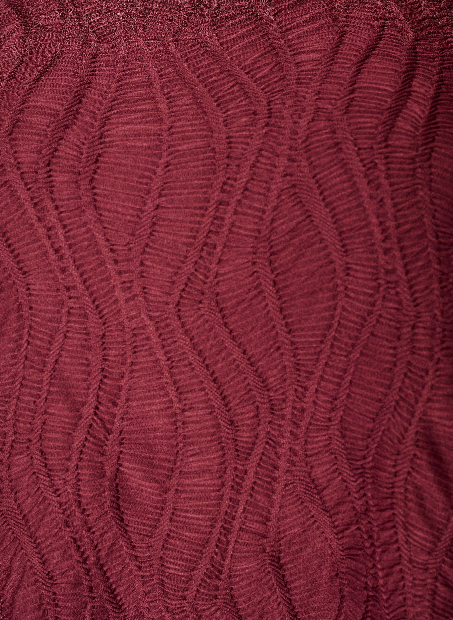 ZizziBlouse met textuur en 3/4 mouwen, Rood, Packshot image number 2