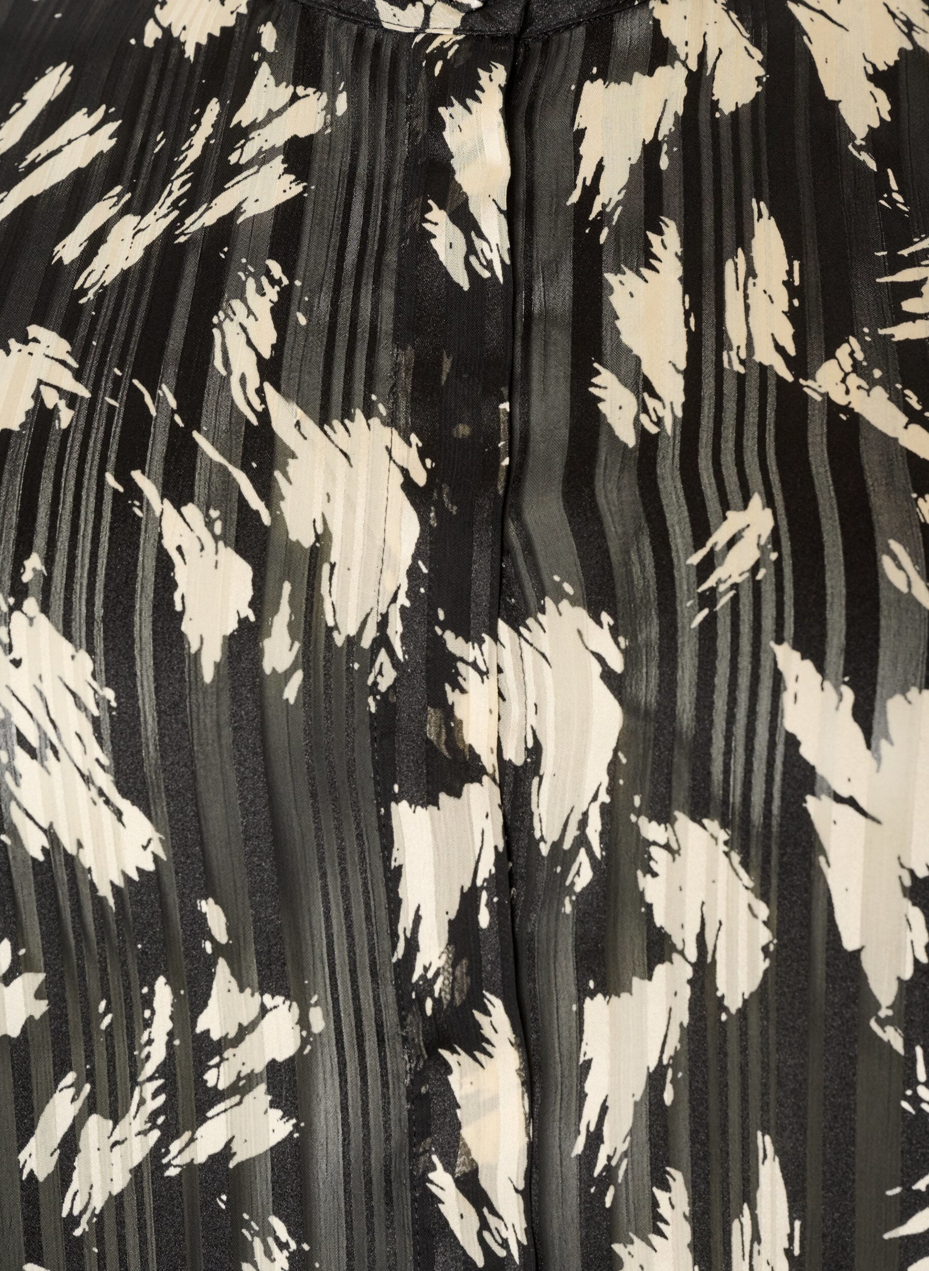 ZizziBlouse met patroon, opstaande kraag en 3/4-mouwen, Zwart, Packshot image number 2