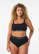 Katoenen bh-top met verstelbare bandjes, Zwart, Model image number 1