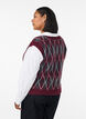 Gebreid vest met een V-hals en argyle patroon, Rood, Model image number 2