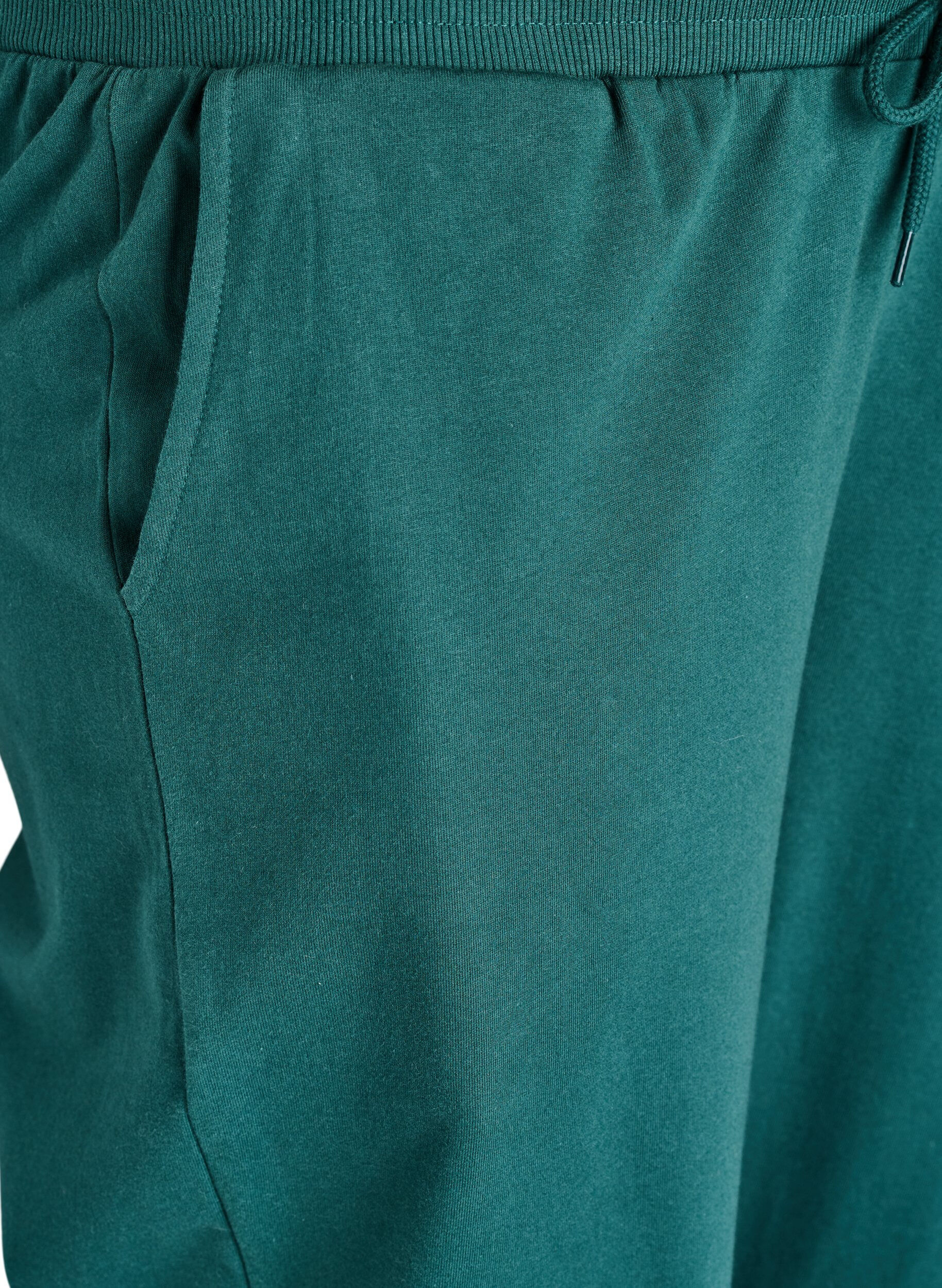 ZizziHoge taille katoenen sweatpants, Groen, Packshot image number 2