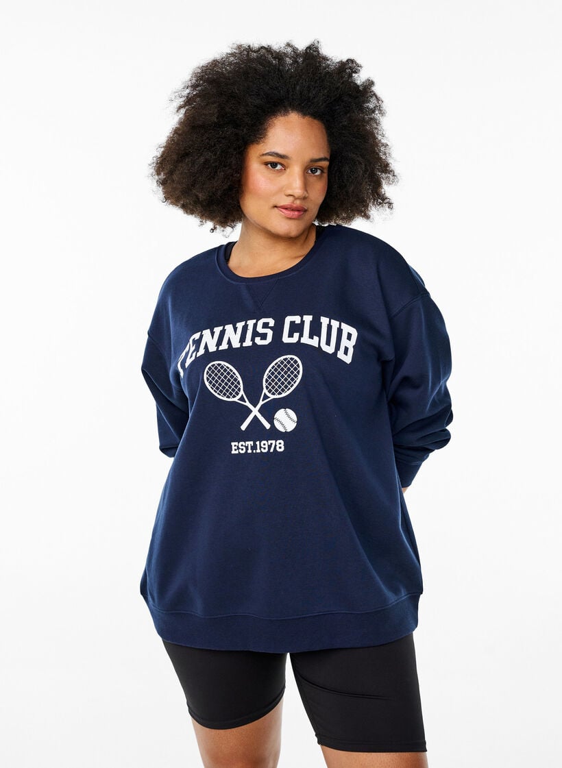 Sportief sweatshirt met print, Night Sky, Model