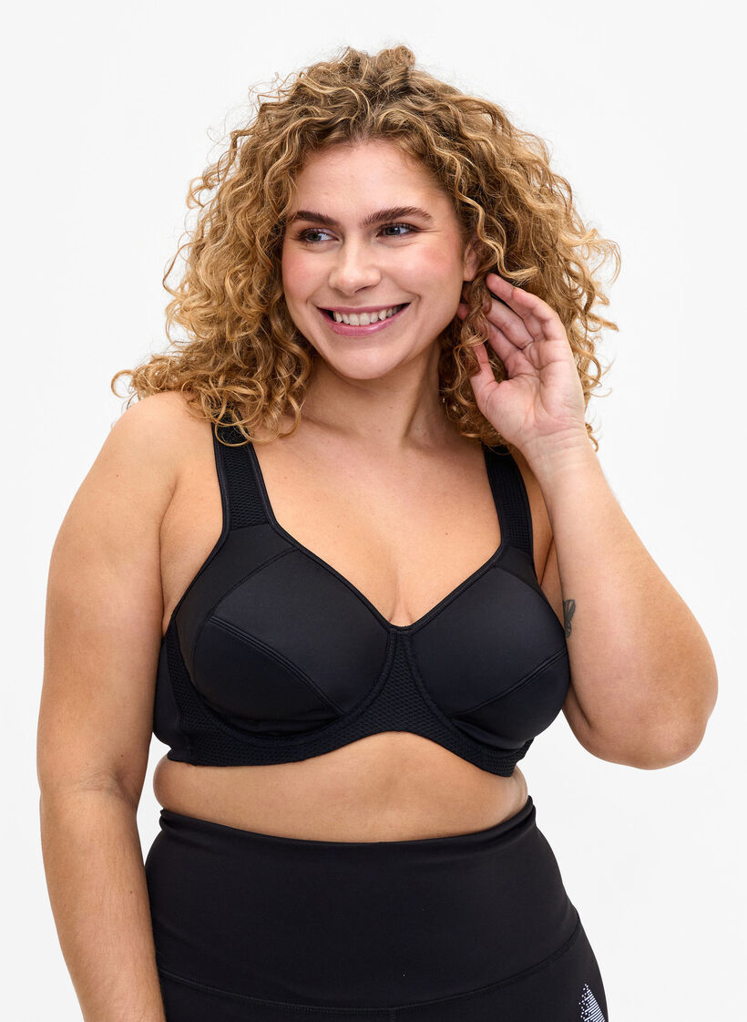 CORE, HIGH SUPPORT WIRE BRA - Sportbeha met beugel, Black, Model