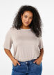 T-shirt met TENCEL™ Lyocell en strepen, Beige, Model image number 0