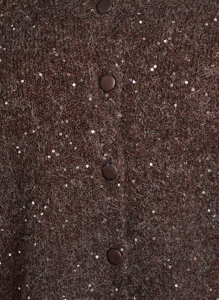 Gebreid vest met pailletten, Bruin, Packshot image number 2