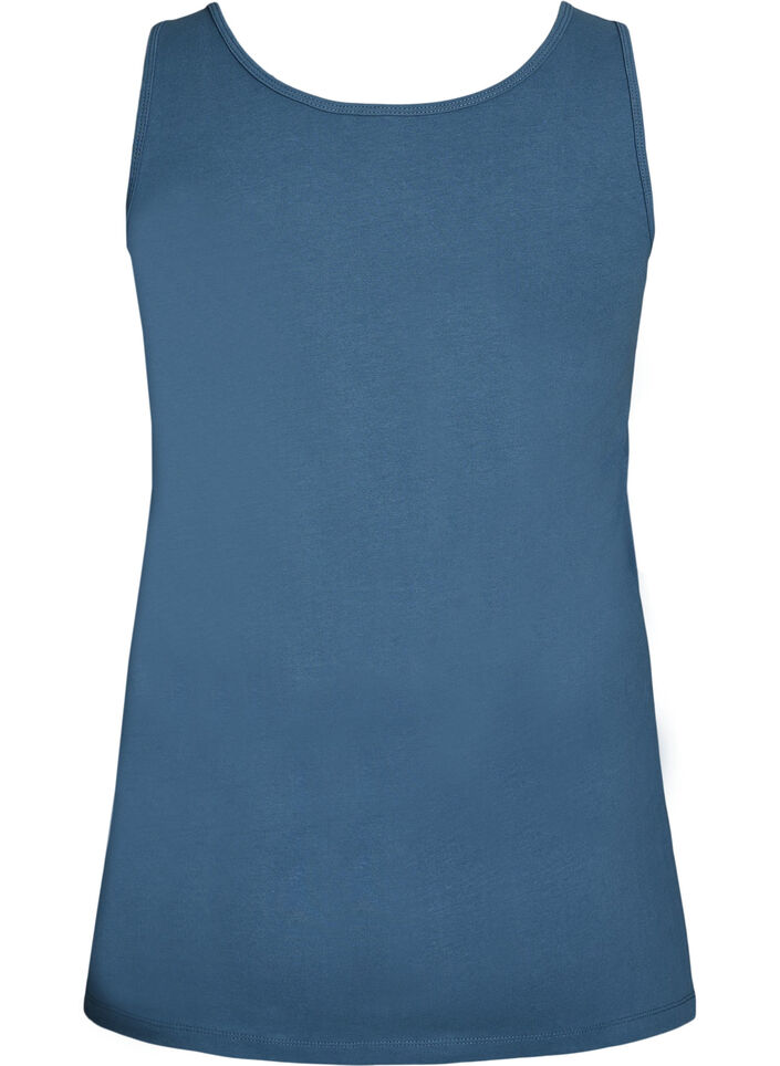 Solide kleur basis top in katoen, Grijs, Packshot image number 1