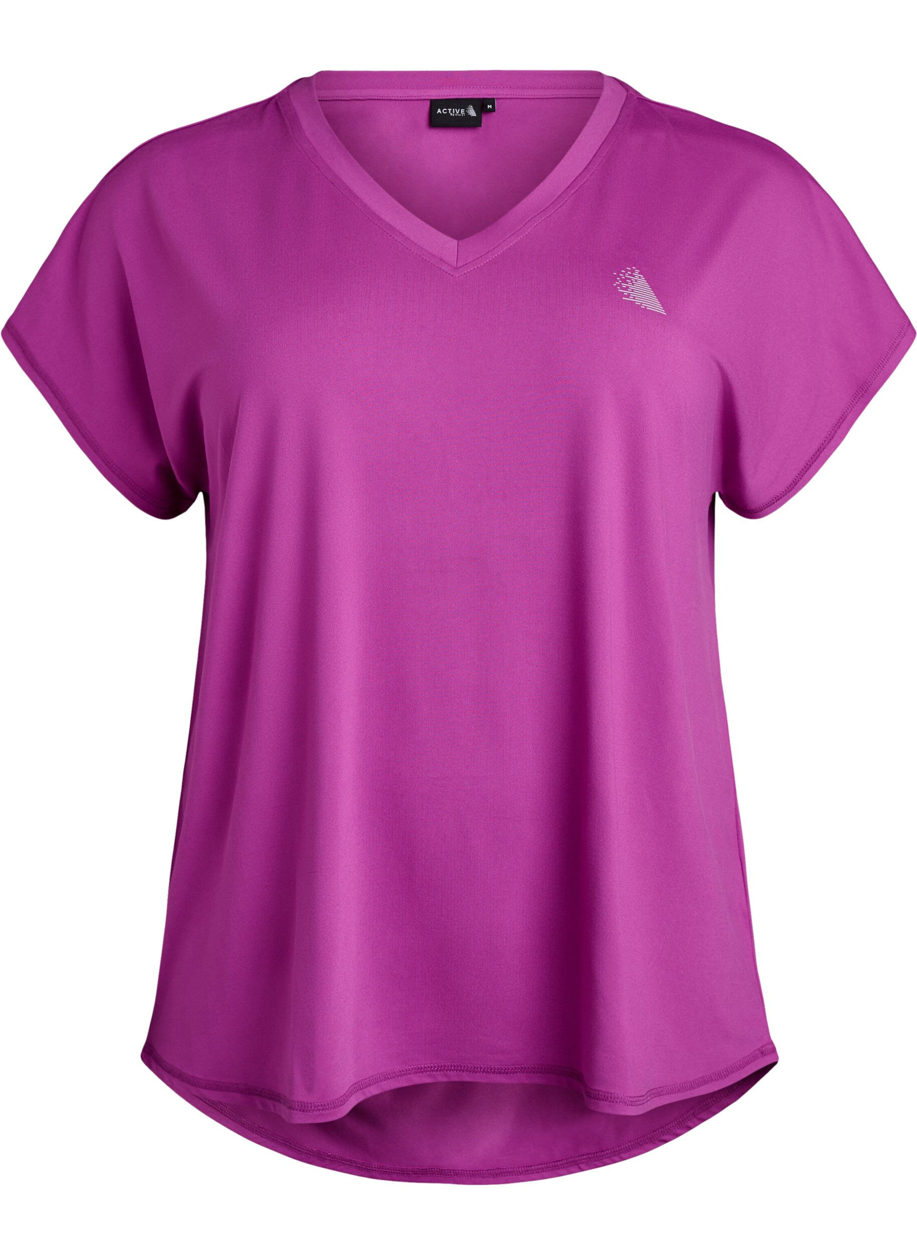 T-shirt met korte mouwen voor workouts en V-hals