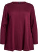 Gebreide blouse gemaakt van katoen en viscose., Donker Bordeaux, Packshot image number 0