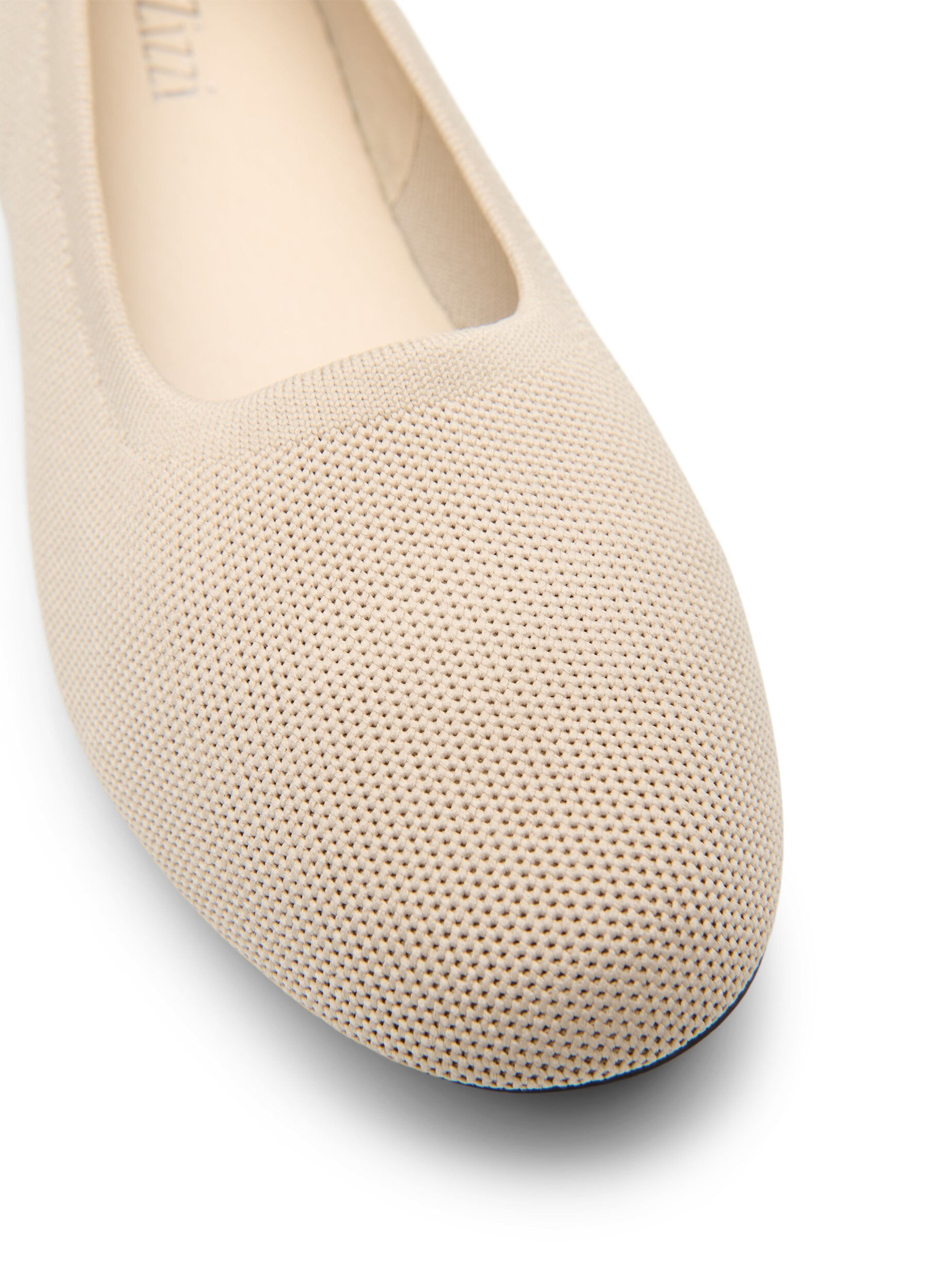 ZizziBallet flats in een fijn textuurstofje, Beige, Packshot image number 3