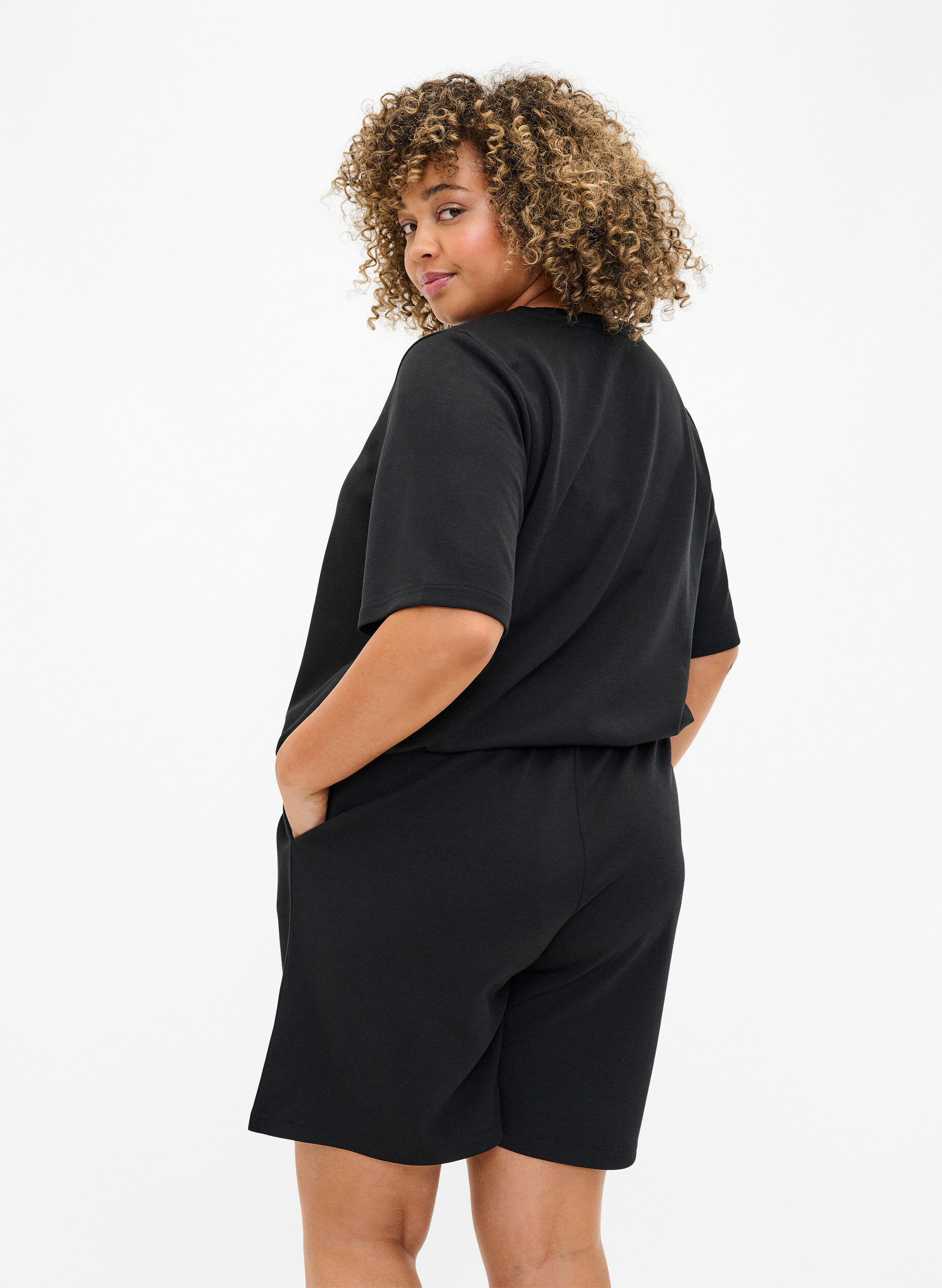 ZizziT-shirt in modalmix, Zwart, Model image number 2