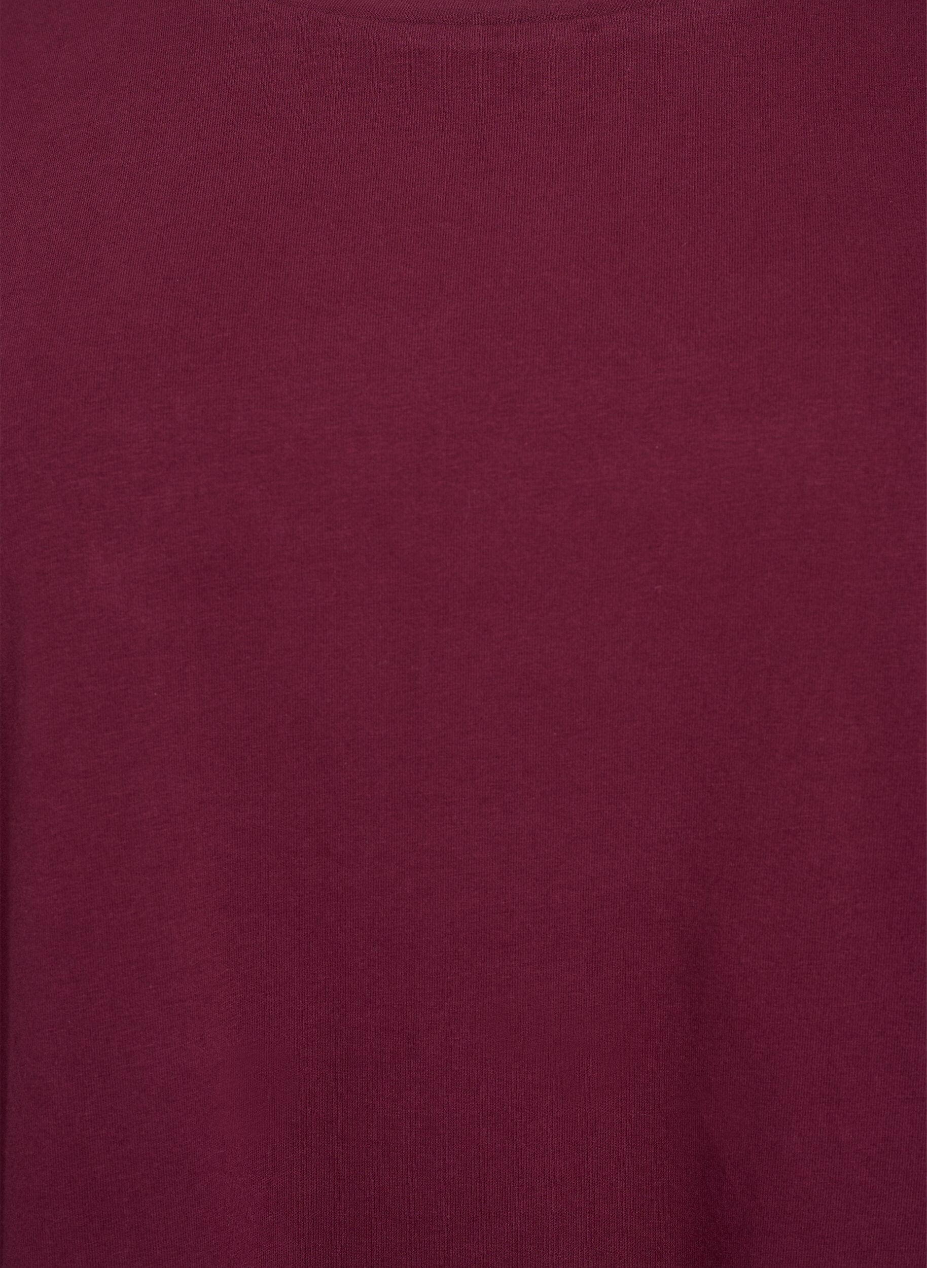 ZizziBasic jerseyblouse met lange mouwen, Donker Bordeaux, Packshot image number 2
