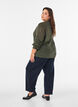 Gebreide vest met opengewerkt patroon, Groen, Model image number 2
