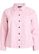 Gekleurde denim shacket met strepen, Roze, Packshot image number 0