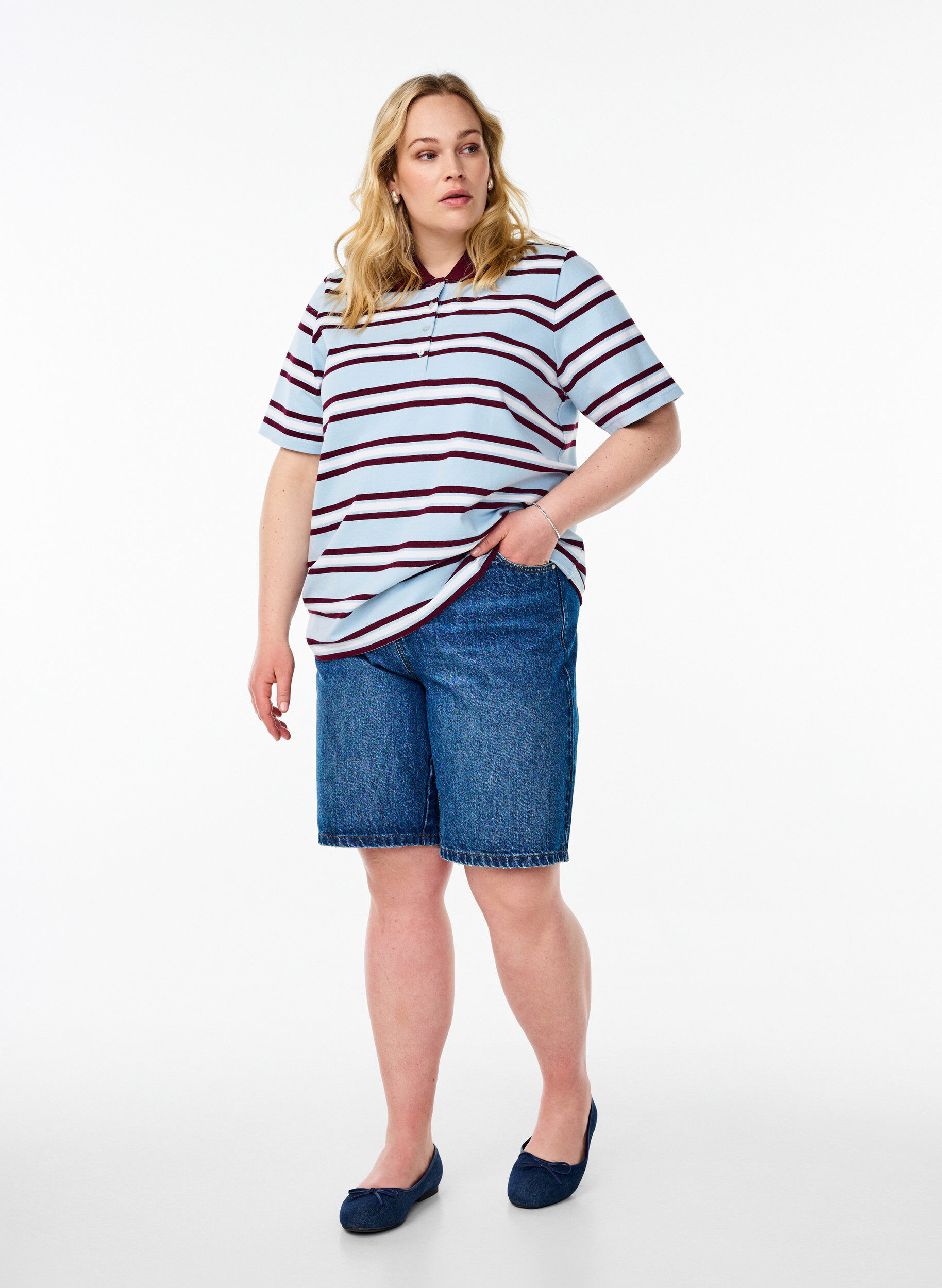 ZizziPoloshirt met korte mouwen, Blauw, Model image number 1