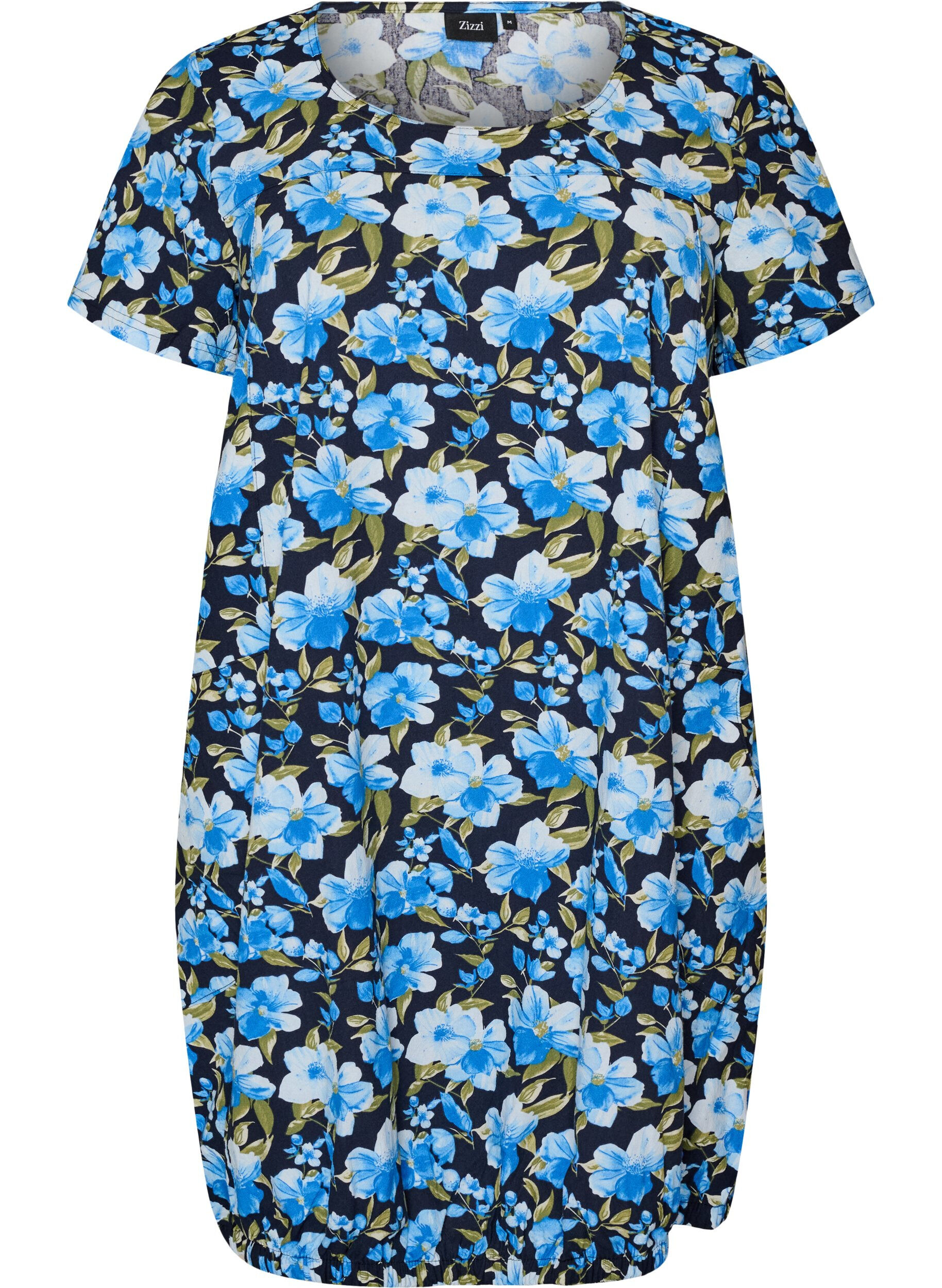 Katoenen jurk met korte mouwen en print