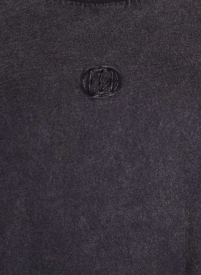 T-shirt in biologische katoen met een gewassen look, Grey Washed, Packshot