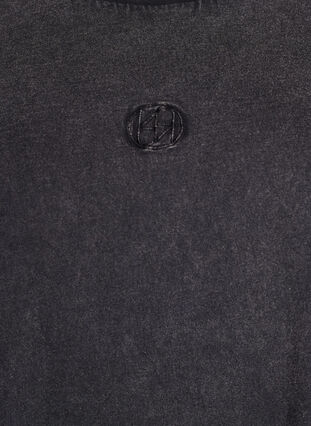 ZizziT-shirt in biologische katoen met een gewassen look, Grey Washed, Packshot image number 2