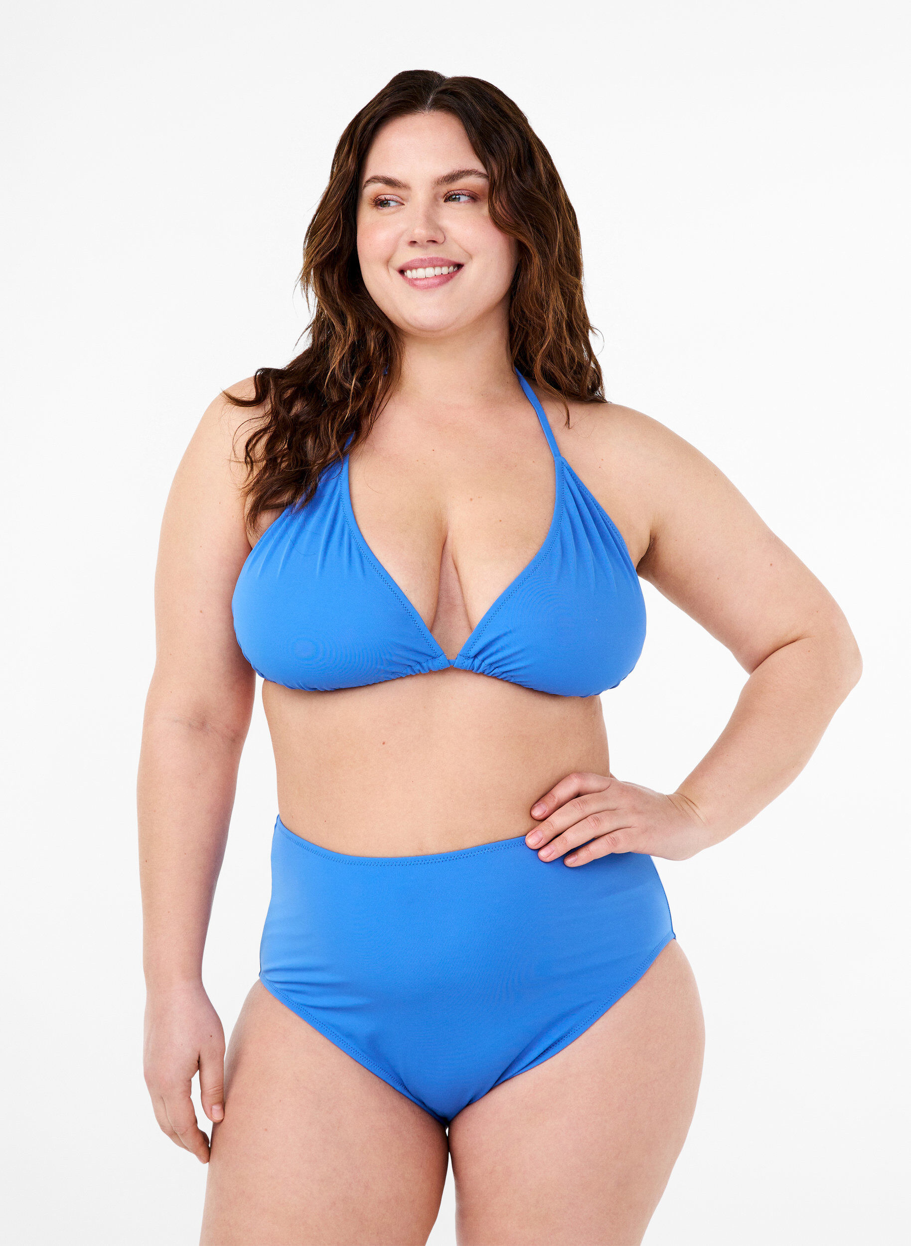 Bikinibroekjes met hoge taille, Blauw, Model