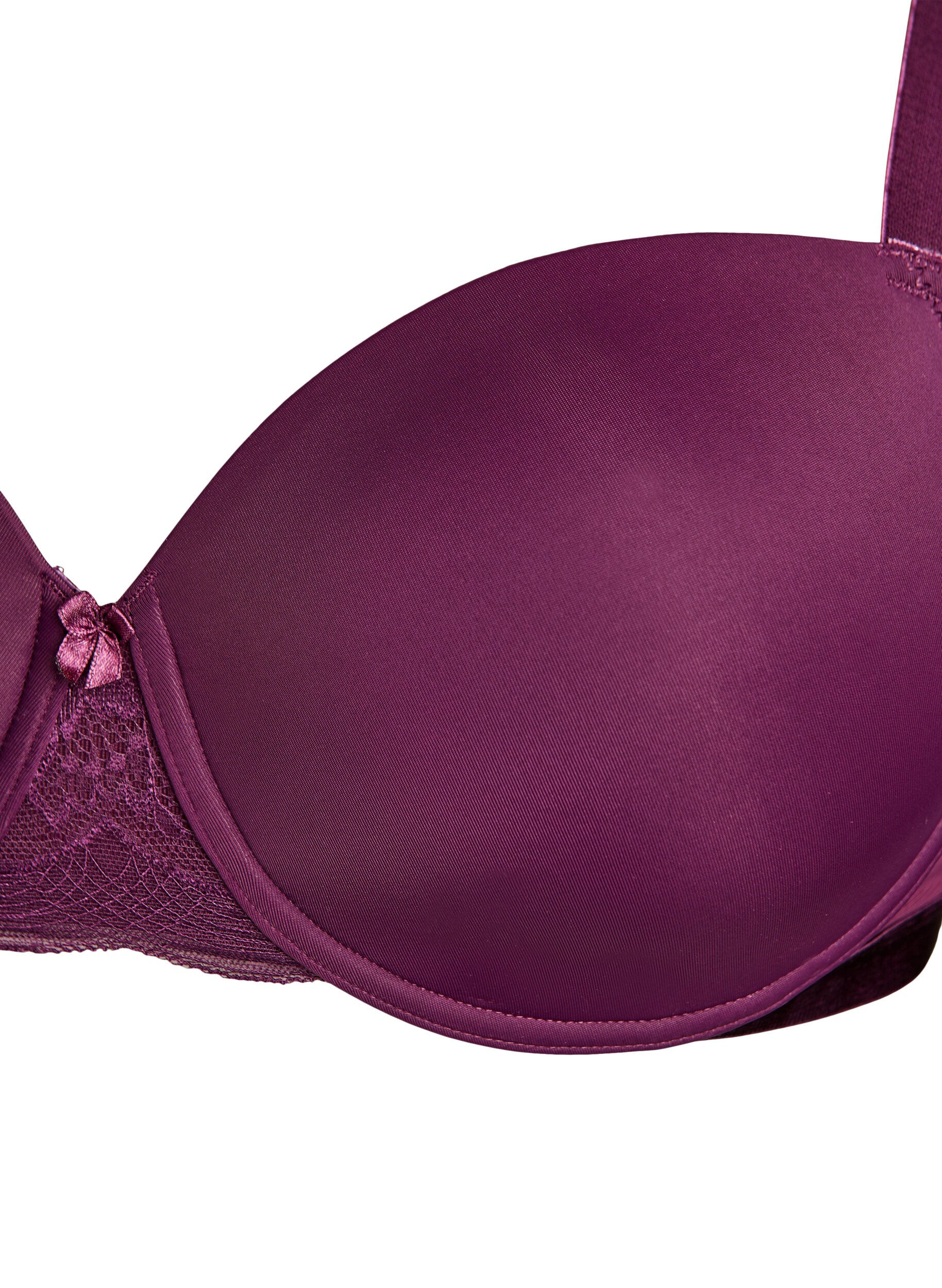 Zizzi Soutien-gorge moul&eacute; avec maille, Violet, Packshot image number 2