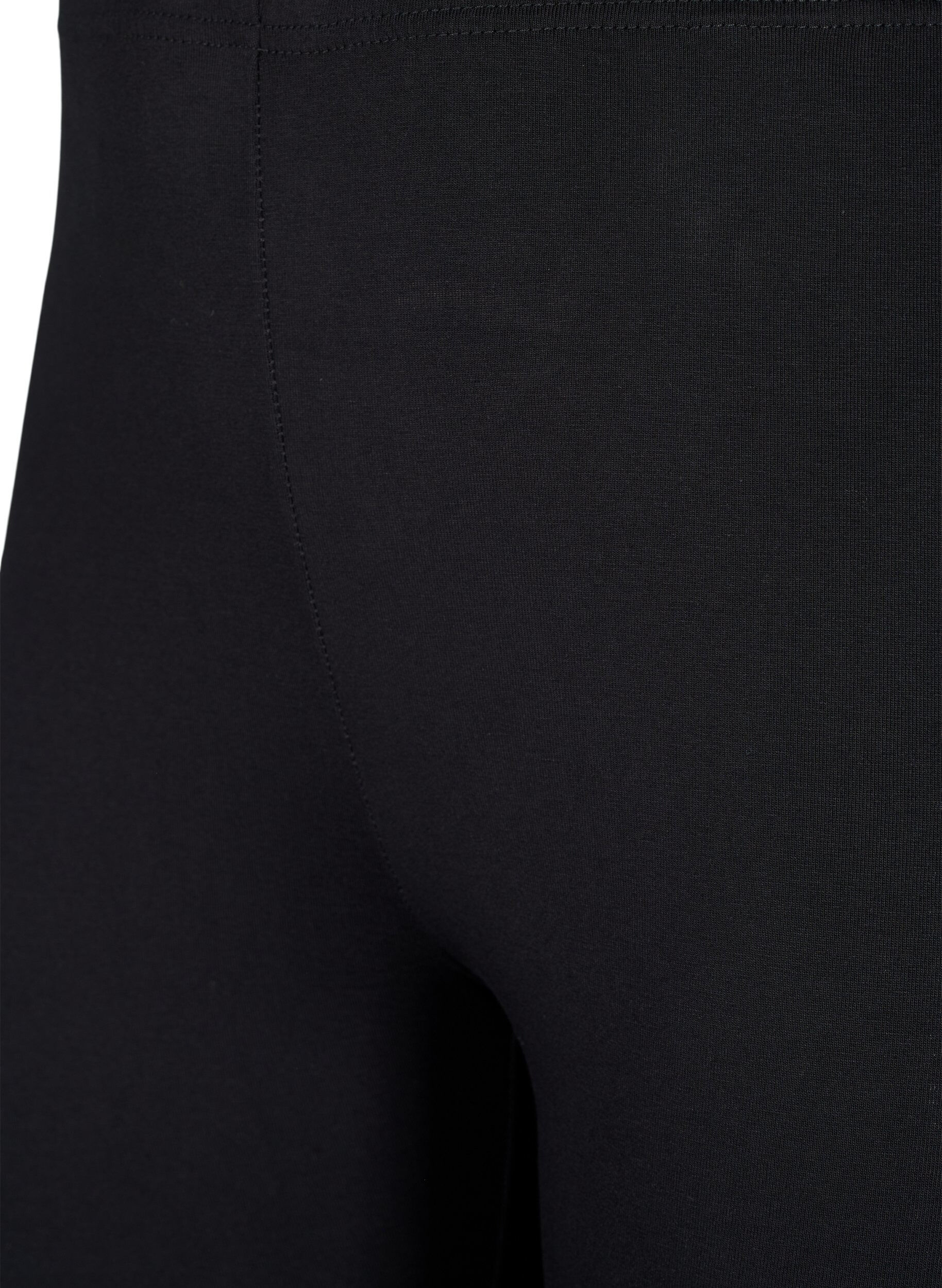 Zizzi2-pack katoenen leggings, Zwart, Packshot image number 2