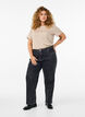 Basic katoenen T-shirt met ronde hals, Beige, Model image number 1