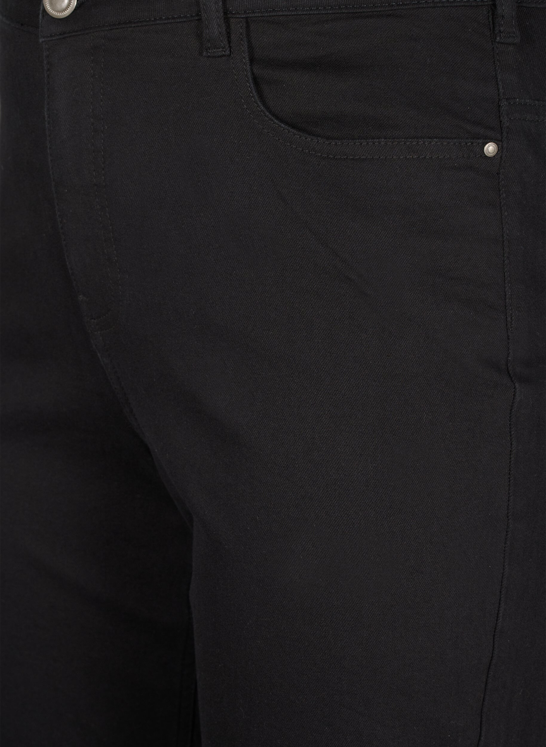 Zizzi Gemma-jeans met hoge taille en rechte pasvorm, Zwart, Packshot image number 2