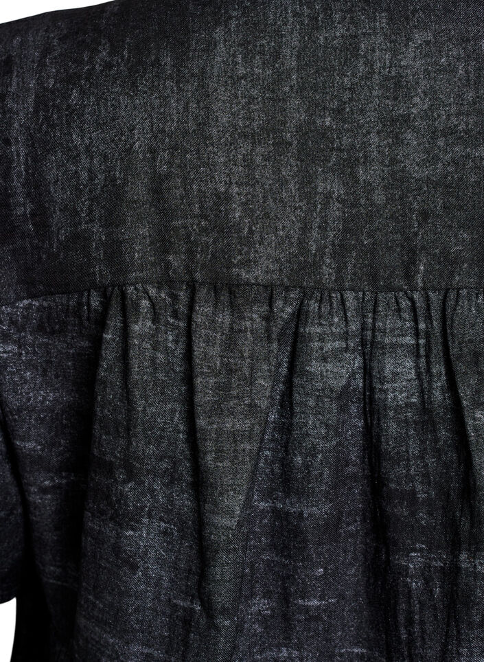 Losse blouse met kraag en knopen, Zwart, Packshot image number 3