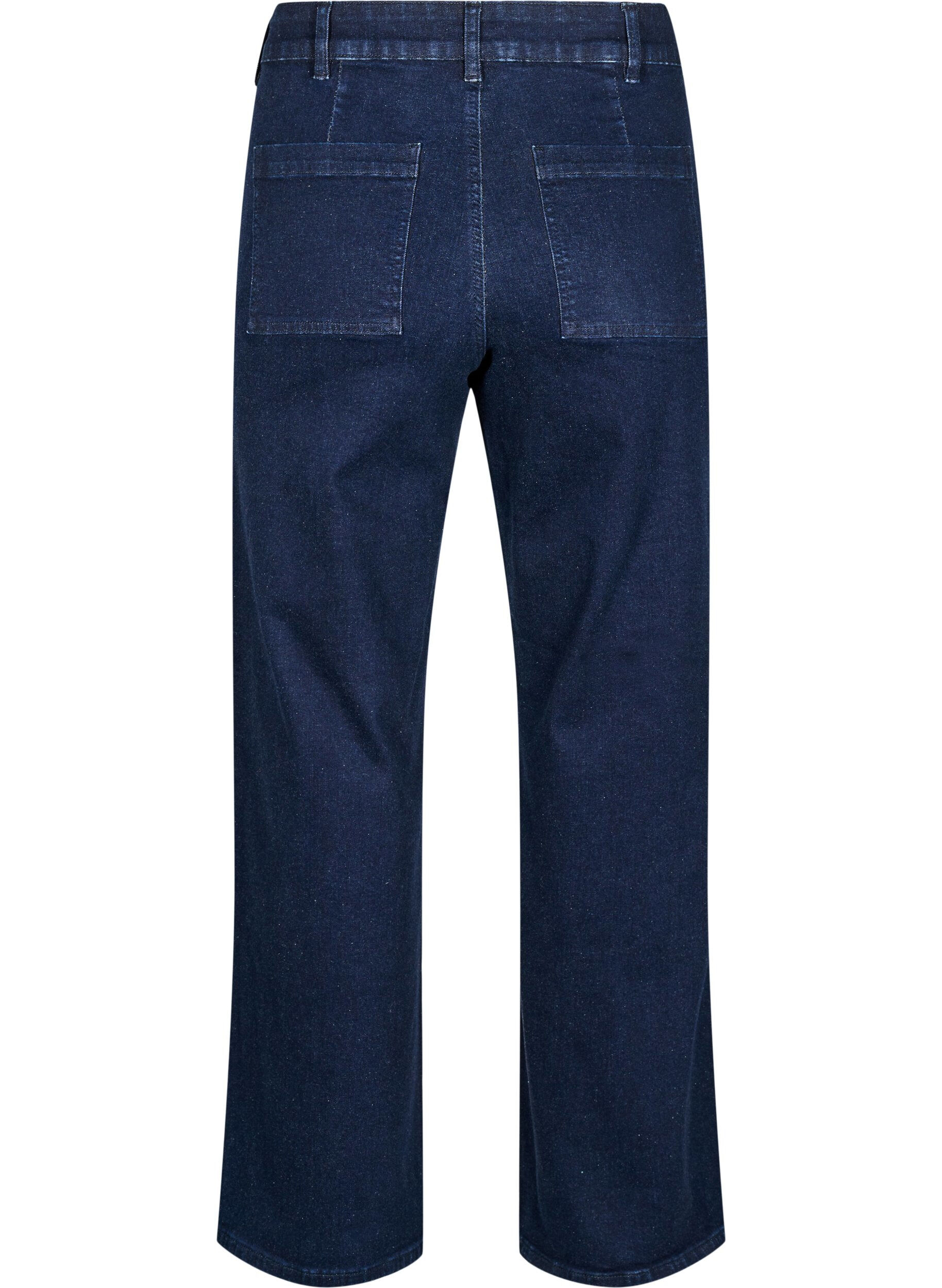 ZizziJeans met hoge taille en wijde pijpen, Blauw, Packshot image number 1
