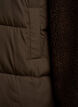 Halflange pufferjas met teddystof, Bruin, Packshot image number 3