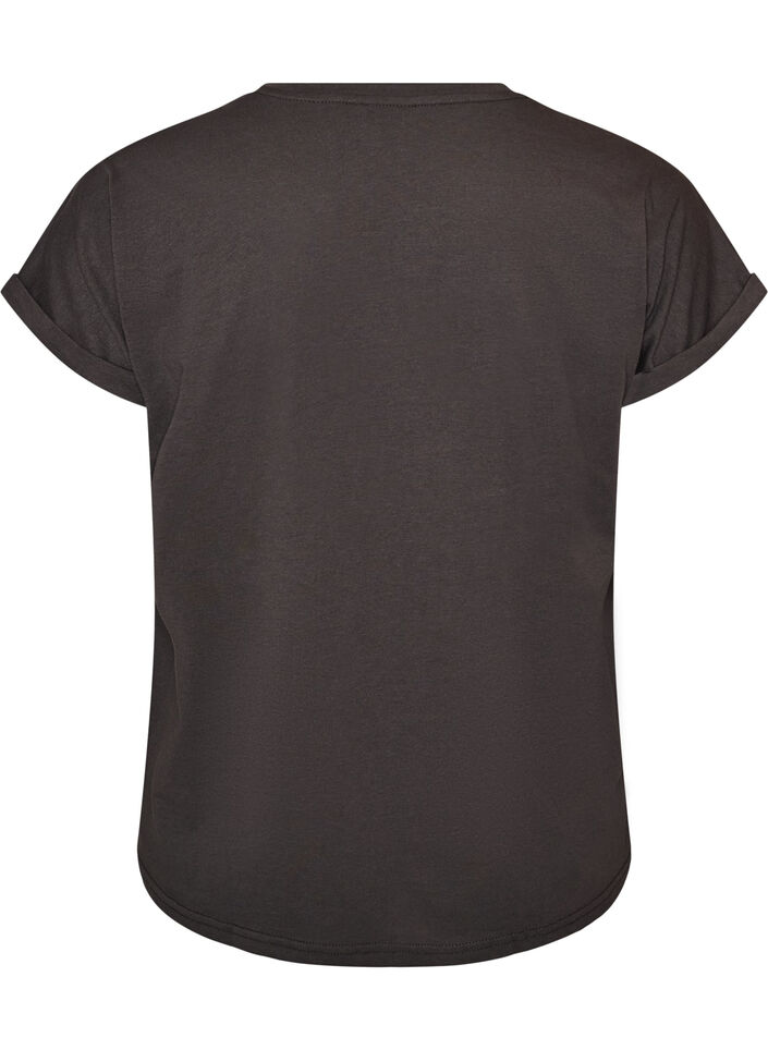 T-shirt met decoratieve print aan de voorkant, Grijs, Packshot image number 1