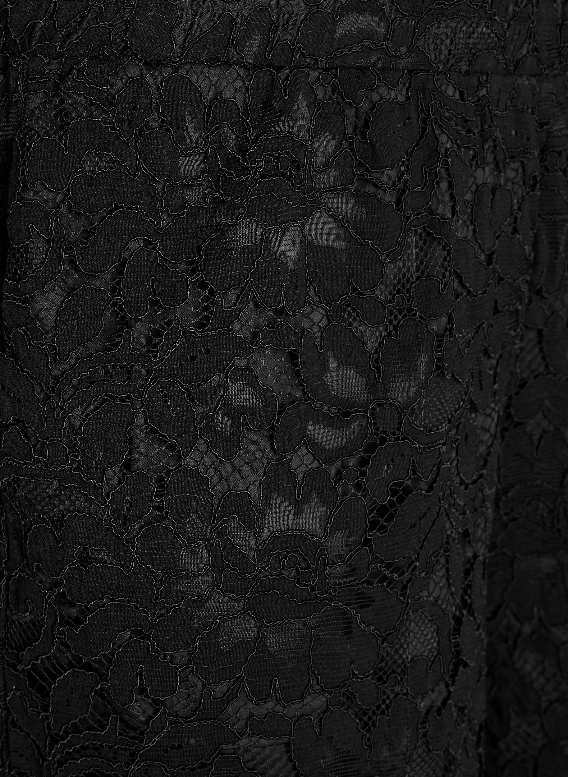 ZizziKanten shorts met hoge taille en zakken, Zwart, Packshot image number 2