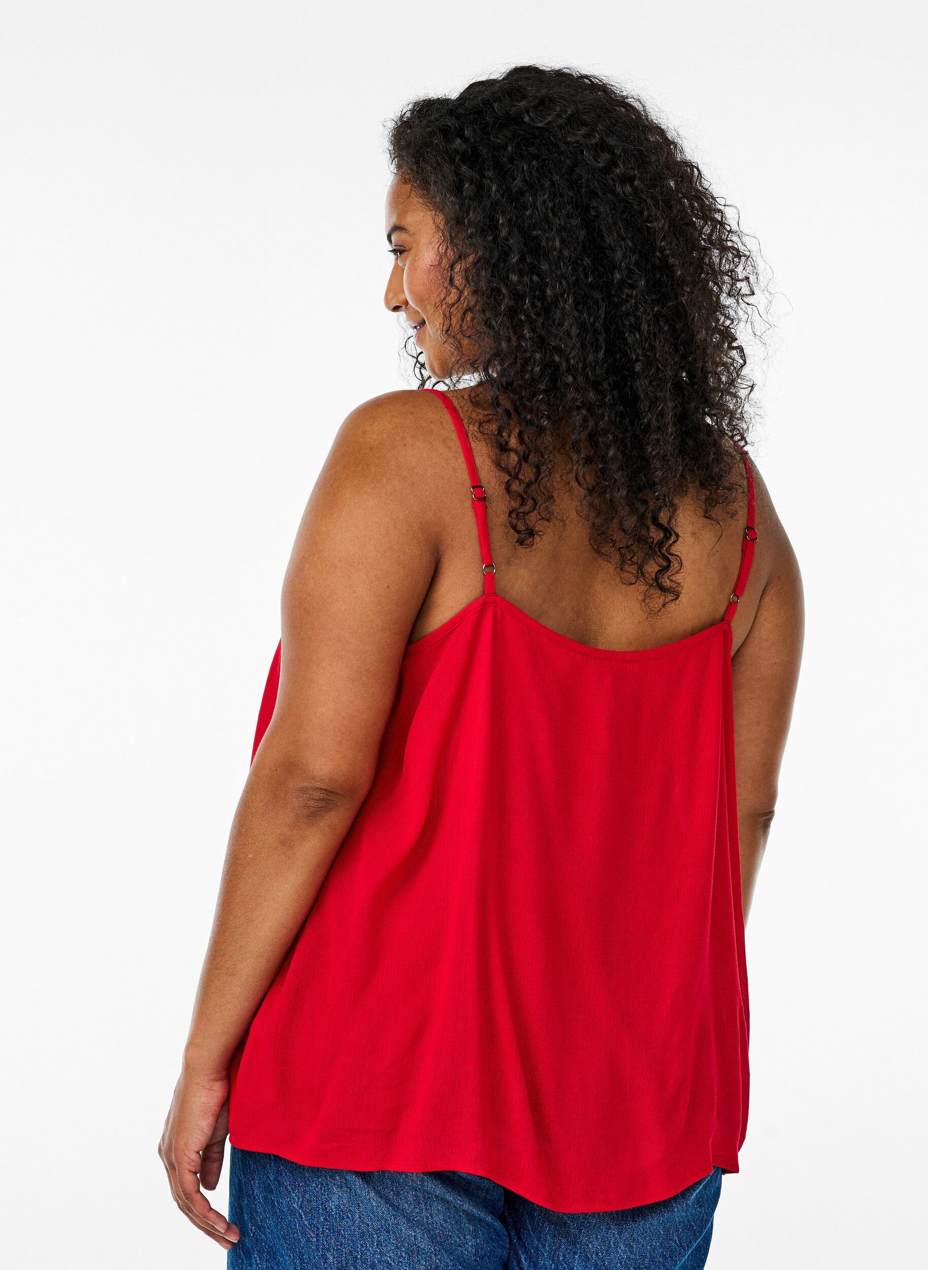 ZizziStrap top in viscose, Rood, Model image number 2